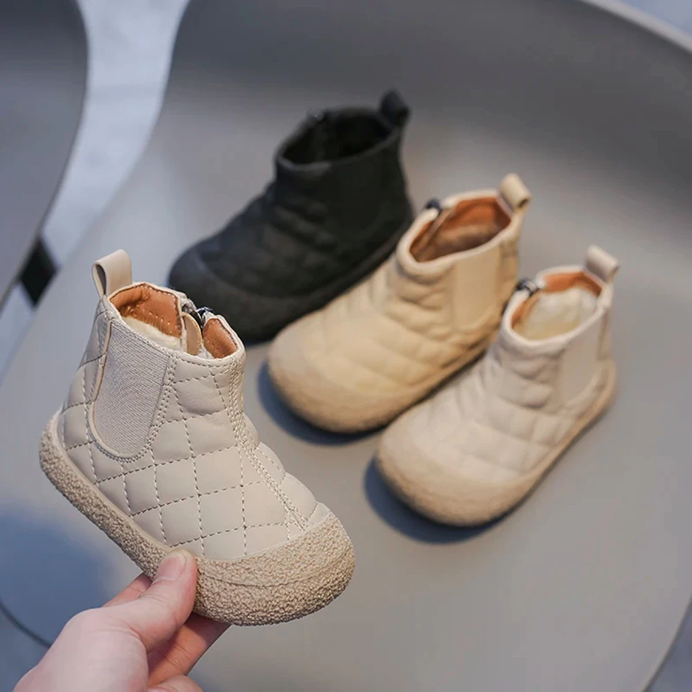 Winter Plush Snow Boots for Kids Non-Slip Cotton Shoes Infant Toddler Casual Footwear Boys Girls Outdoor Comfort Winter Boots