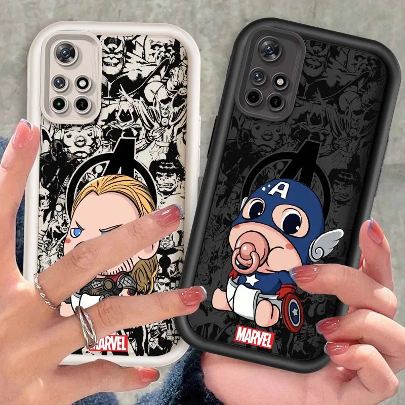 

Marvel Anime Heroes Cute For Xiaomi Redmi Note 14 13 13R 12 12R 11 11E 11T 11S Pro Plus 5G Eye Ladder Cover
