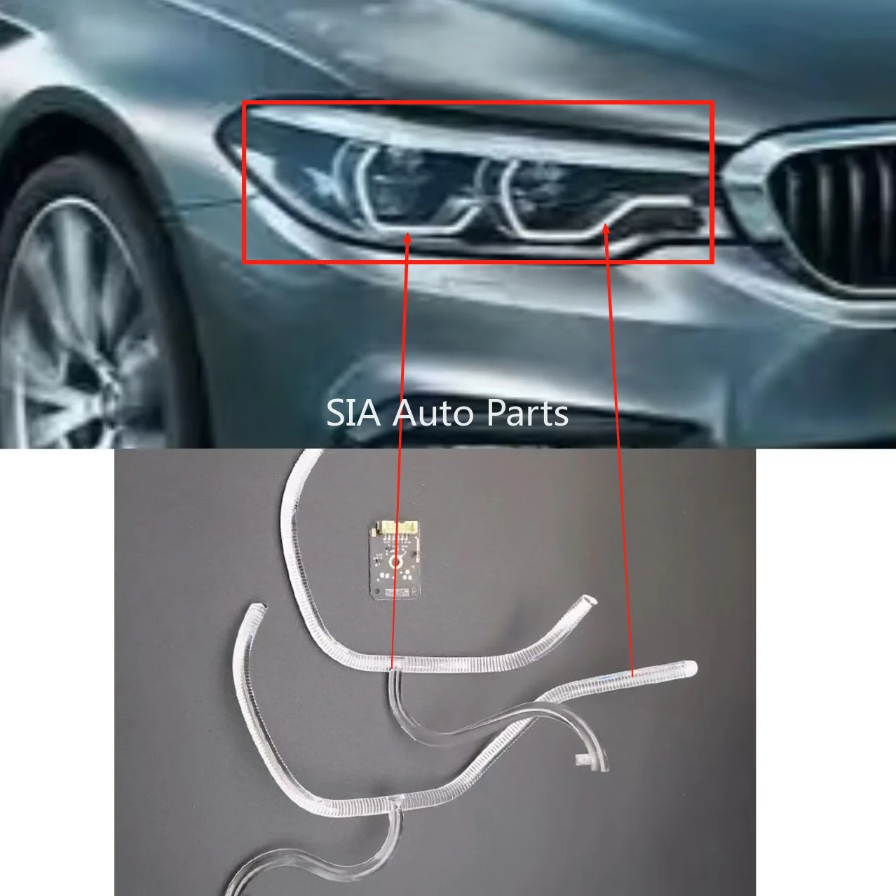 

For BMW 5series G38 18-2020 LED Car DRL CHIP Conduit Strip White Angel Eye BallastSolve The Yellowing of Daytime Running Lights