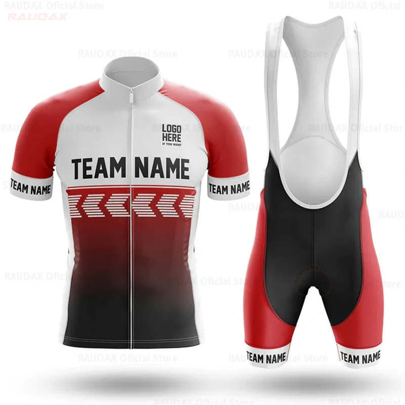 Unisex Summer Cycling Jersey Set Quick Dry Breathable Mtb Team Name Logo Custom Cycling Clothing Short Sleeves Bicycle Uniform