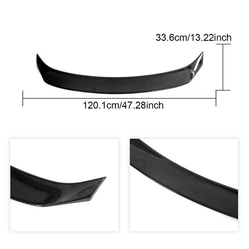 Suitable for 14-20 dry carbon fiber car modification four-door car with rear wing