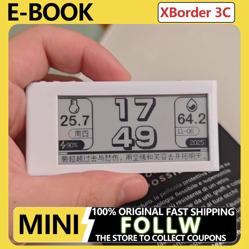 

Считыватель электронных книг, мини-чернильный экран, 2,9 дюйма, устройство для чтения ладони, подсветка, электронная бумага, на заказ, 32 ГБ, портативное устройство для чтения 296x128 пикселей типа C