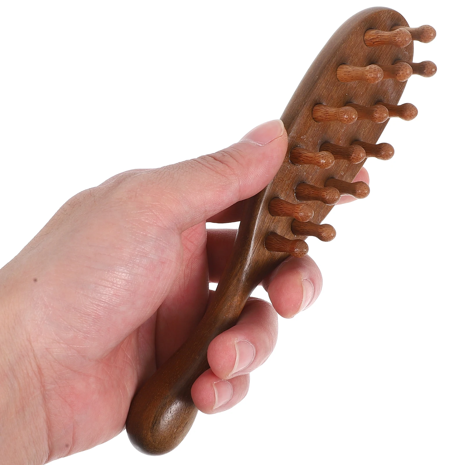 

Sandalwood Scalp Massager Comb with Long Handle Wide Tooth Brush for Hair Detangling Multifunctional Massager for Home Use