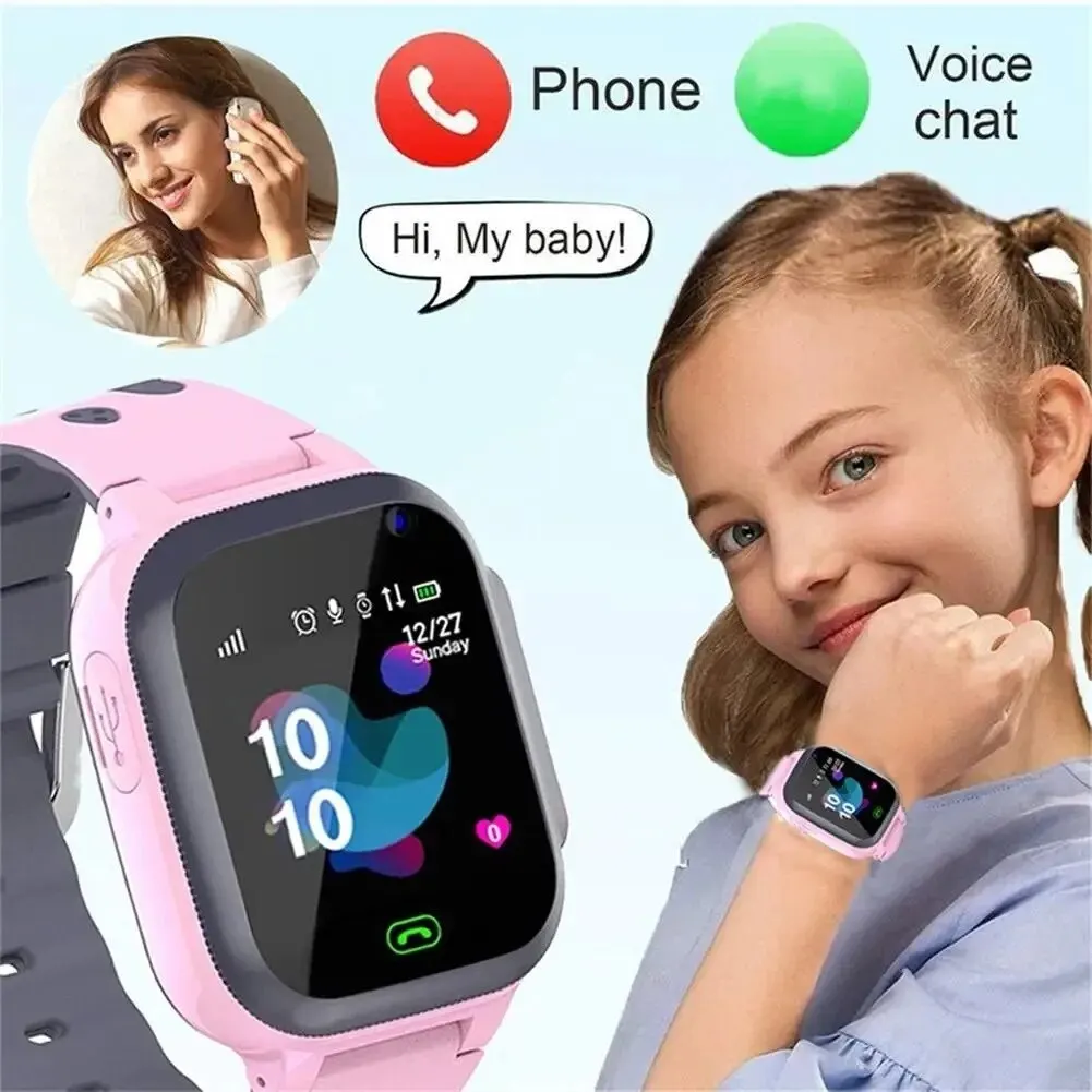 Kinder Smartwatches für Kinder Sport Location Tracker SIM-Karte sos Smartwatch Anruf Digitaluhr Mädchen Geschenk Junge Taschenlampe Alarm