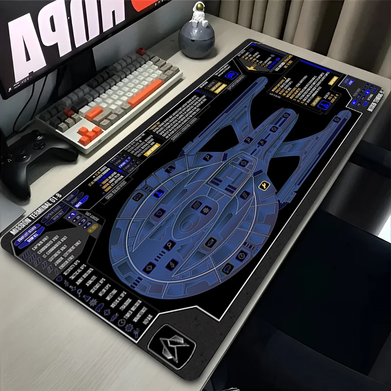 Portable Mouse Pad Office PC Gaming Non-slip Extended Desk Mat Computer Star Trek Starship Blueprint Keyboard Pad Soft Mousepad