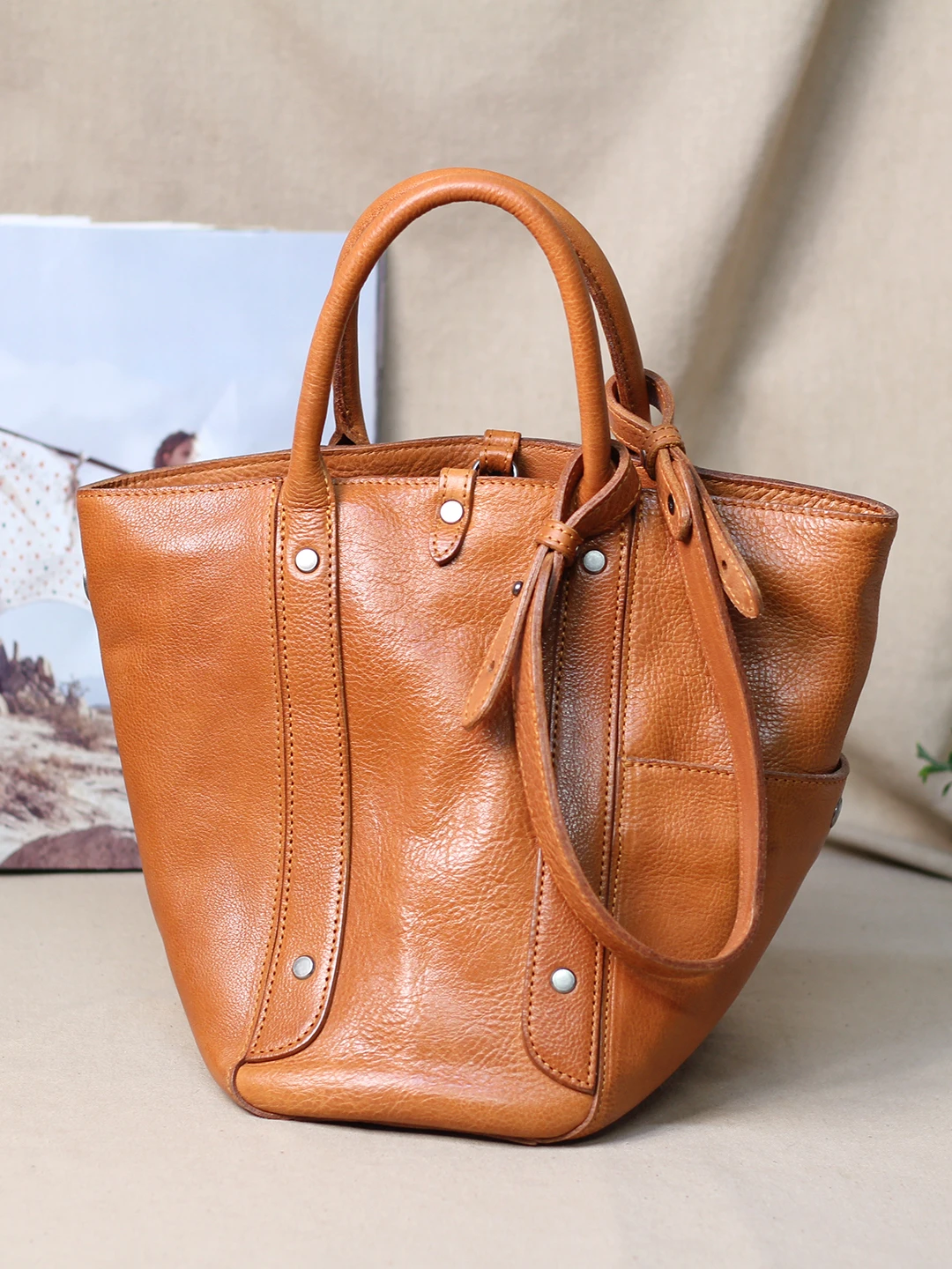 

Outdoor travel luxury genuine leather women's tote bag casual handbag fashion designer handmade soft cow leather shoulder bag