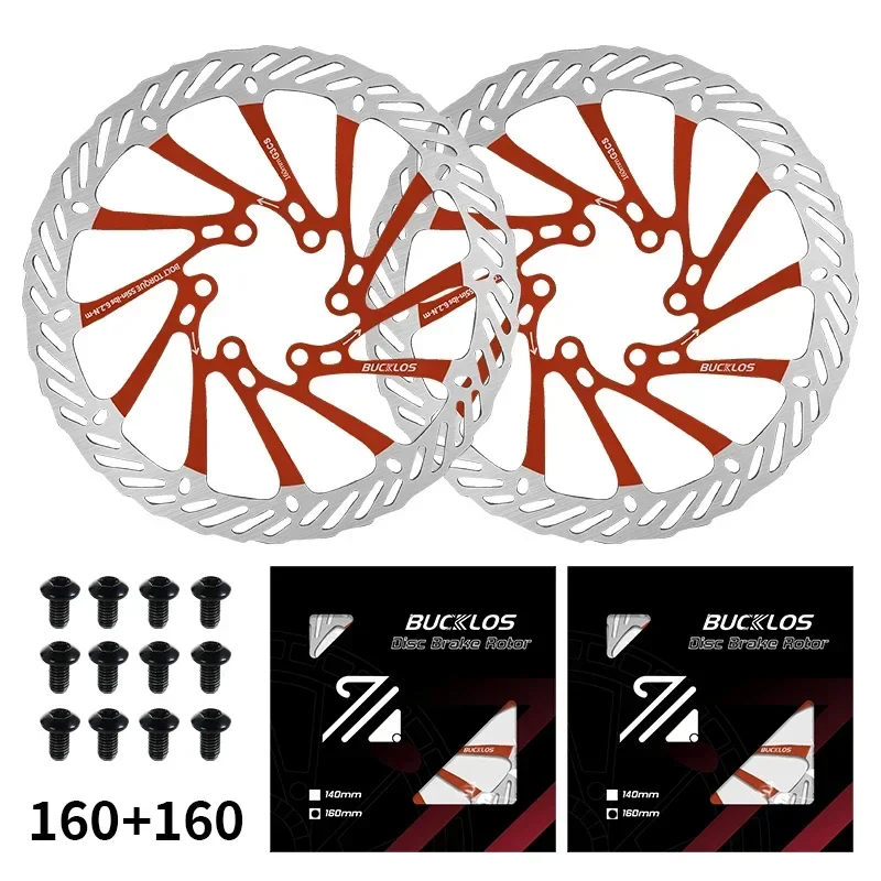 BUCKLOS Ultralight MTB Bike Hydraulische Schijfremrotor 160/180/203mm Mountain Road Racing Fiets Remschijf met 6 Gratis Bouten