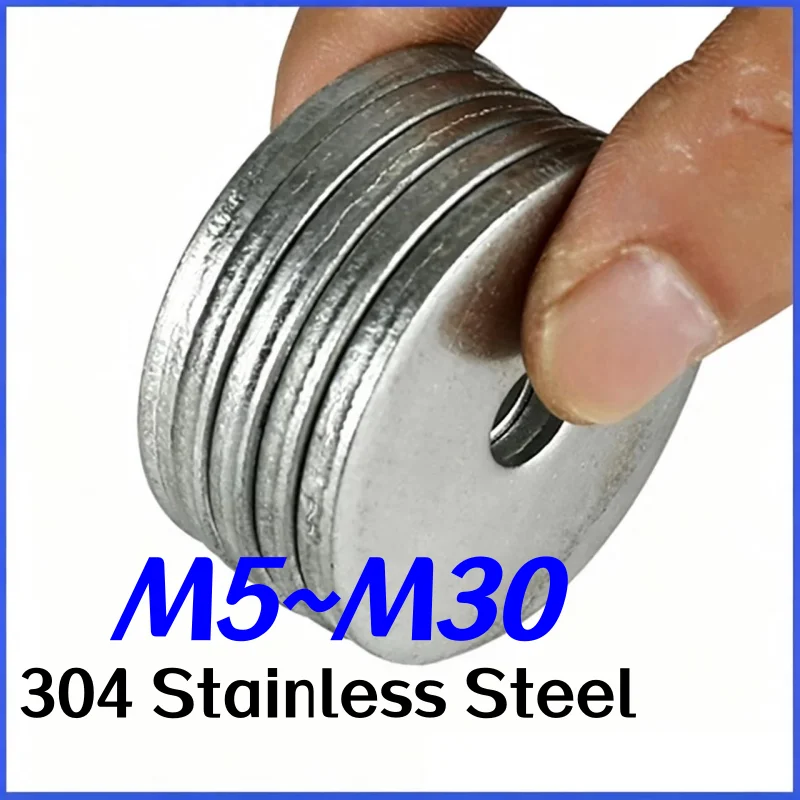 304 Stainless Steel M5 M6 M8 M10 M12 M14 M16 M18 M20 M22 M24 M27 M30 Chamfered Flat Washers Gaskets Meson Sealing Plain Washer