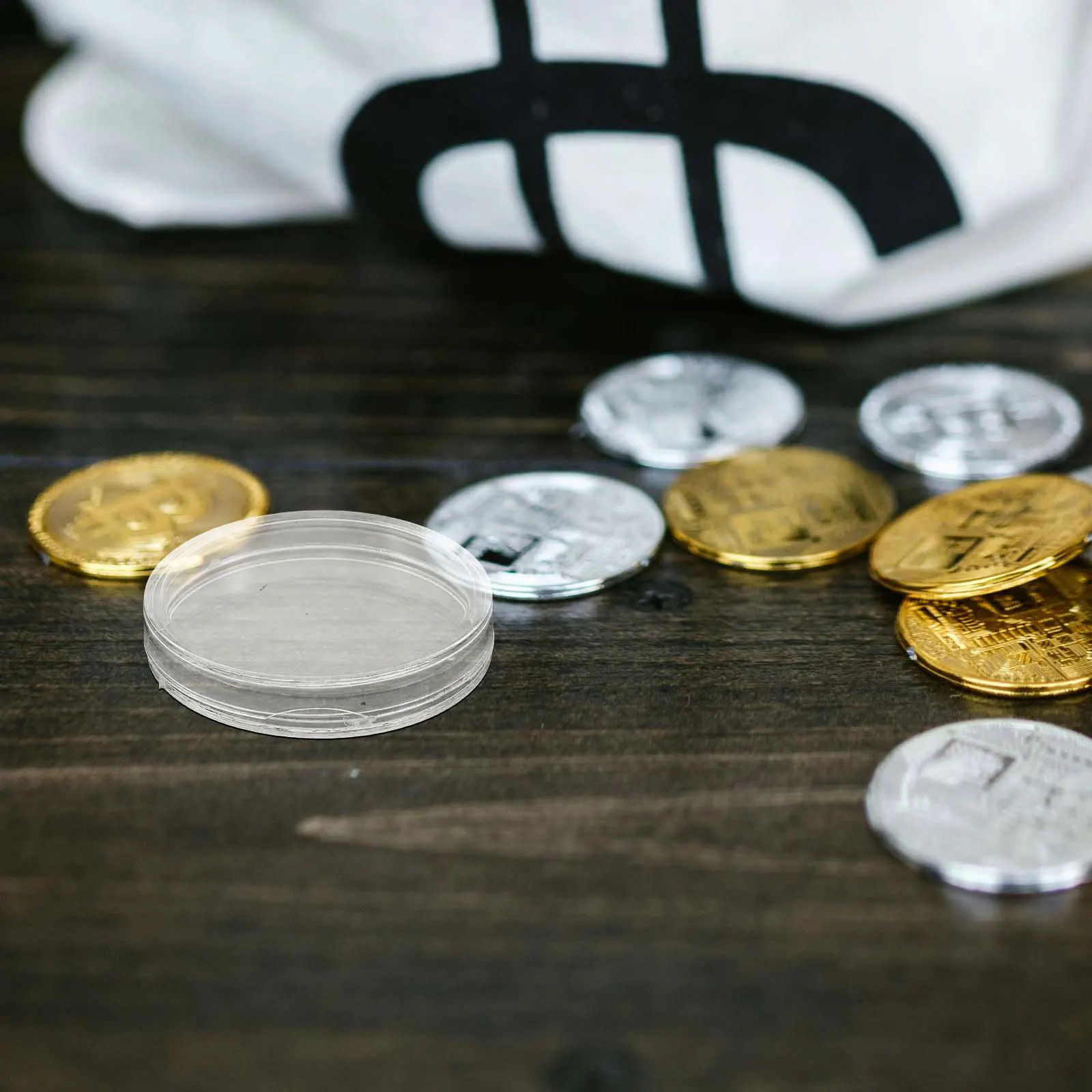 

200Pcs Coin Collection Box Clear Round Plastic 27Mm Coin Storage Case Holder Transparent Display for Organizing and Protecting