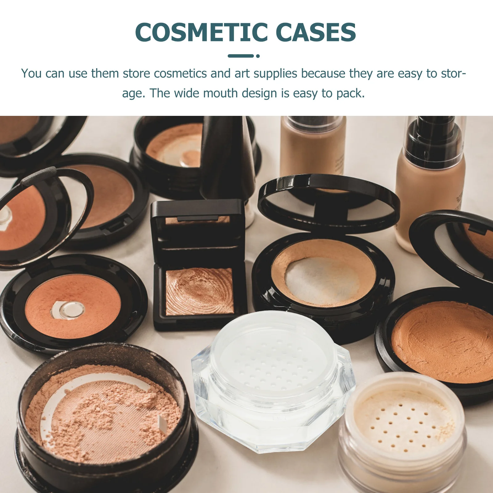 

4Pcs Travel Friendly Octagonal Makeup Powder Cases Durable Portable Empty Containers for Various Uses Rose Gold