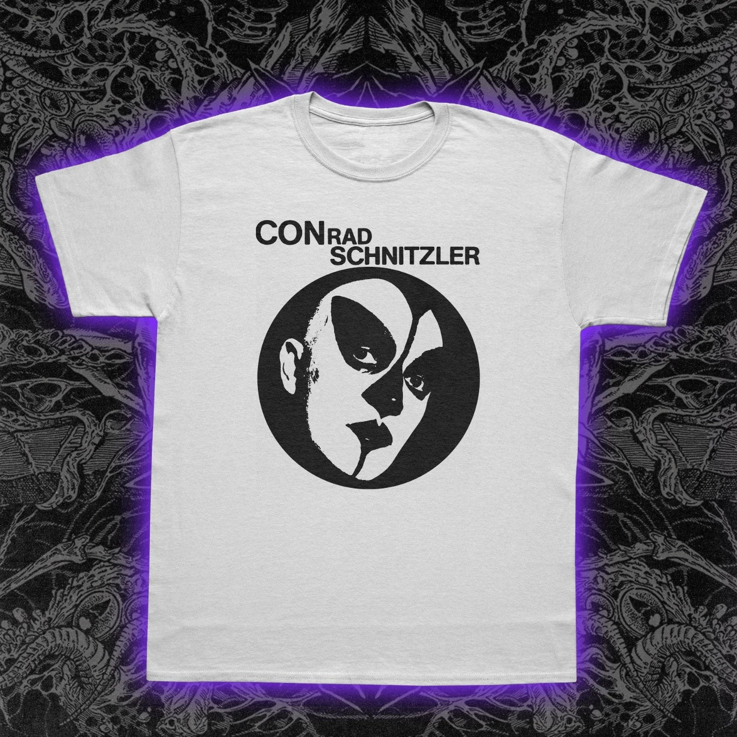 Camiseta com retrato de Konrad Schnitzler, camiseta de música eletrônica Krautrock, camiseta Tangerine Dream, camiseta unissex para casal, todas as estações