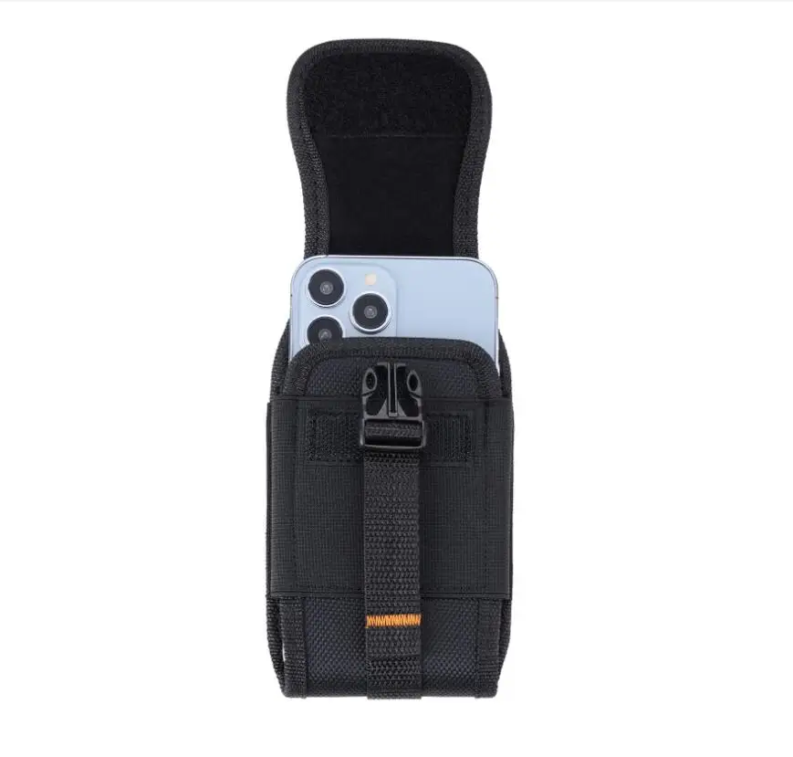 Men Mobile Phone Bag Universal Oxford Phone Holster Belt Case Simple Portable Waist Bags For iPhone 14 13 Samsung Huawei Xiaomi