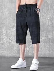 Pantalones cortos de camuflaje para hombre, ropa deportiva transpirable de secado rápido, nailon, seda, holgados, informales, talla 8XL