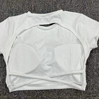 WANAYOU Cross Back Women Yoga Shirts, Removable Pads Sports Crop Tops, Breathable Gym Fitness Vest, Workout Running Shirts