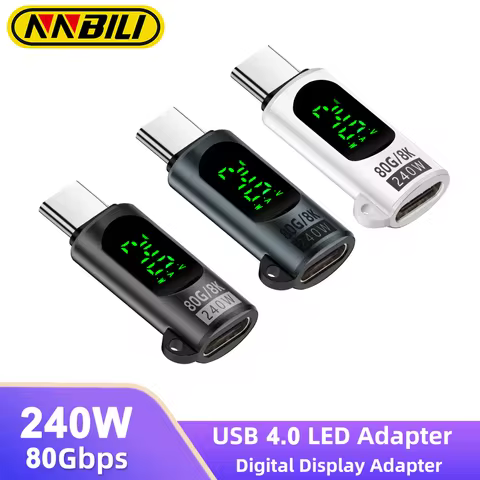NNBILI PD 240W LED display USB 4.0 80gbps USB C to Type C OTG adapter 8K@60Hz fast Charging for iPhone 15 16 Pro HUAWEI MacBook