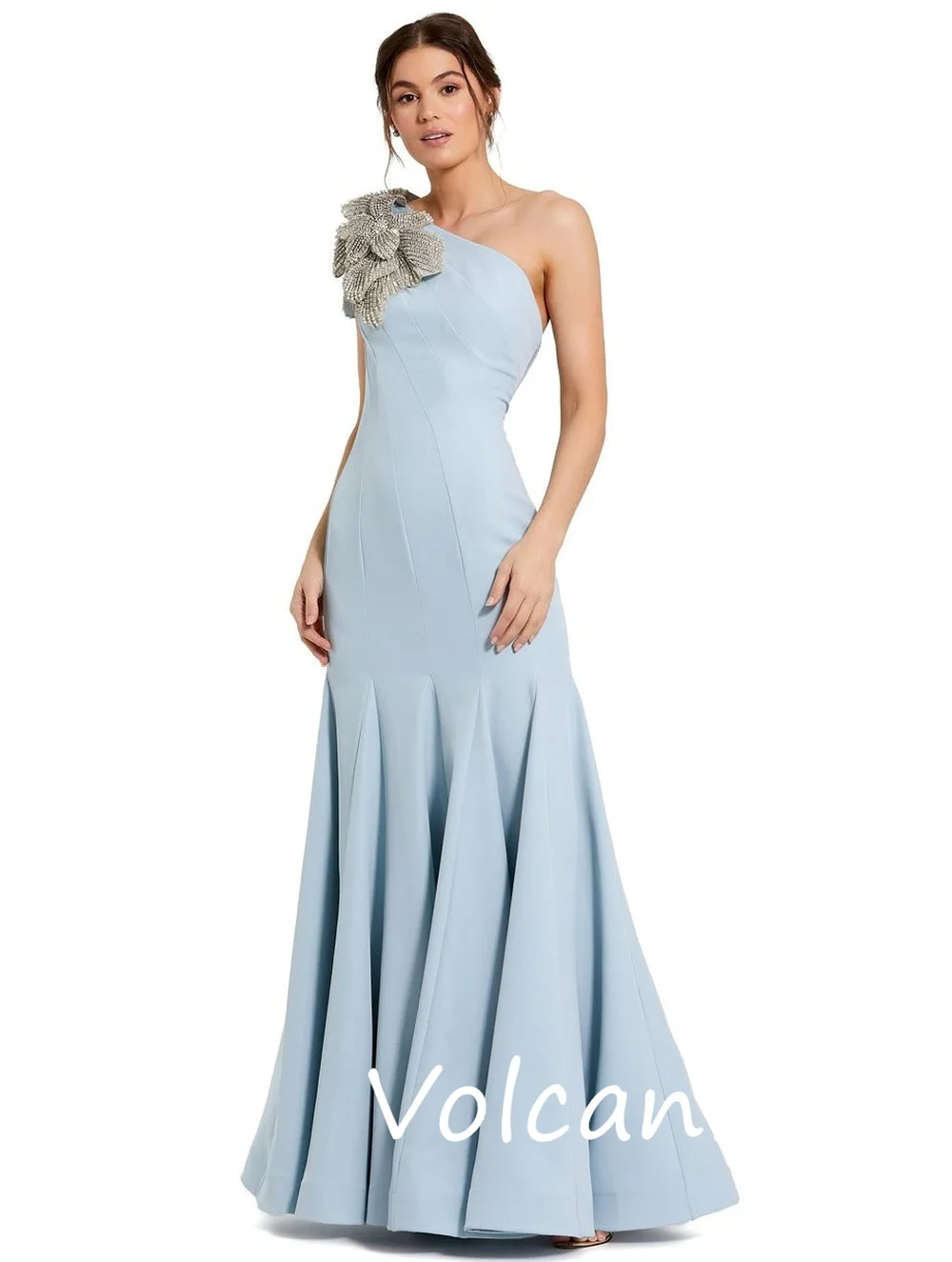 Personalizado pastrol unissex camisa lantejoulas plissado a linha vestidos longos de um ombro sob medida ocasião clássico