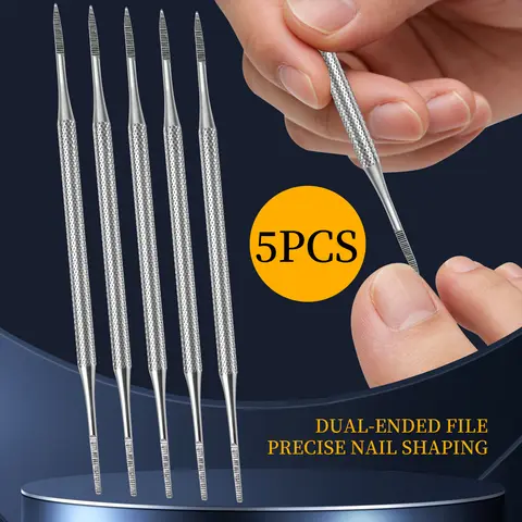 5 Pcs Stainless Steel Toenail Lifters - Hypoallergenic Double-Ended Nail Files for Ingrown Toenails, Nail Removal, and Dirt