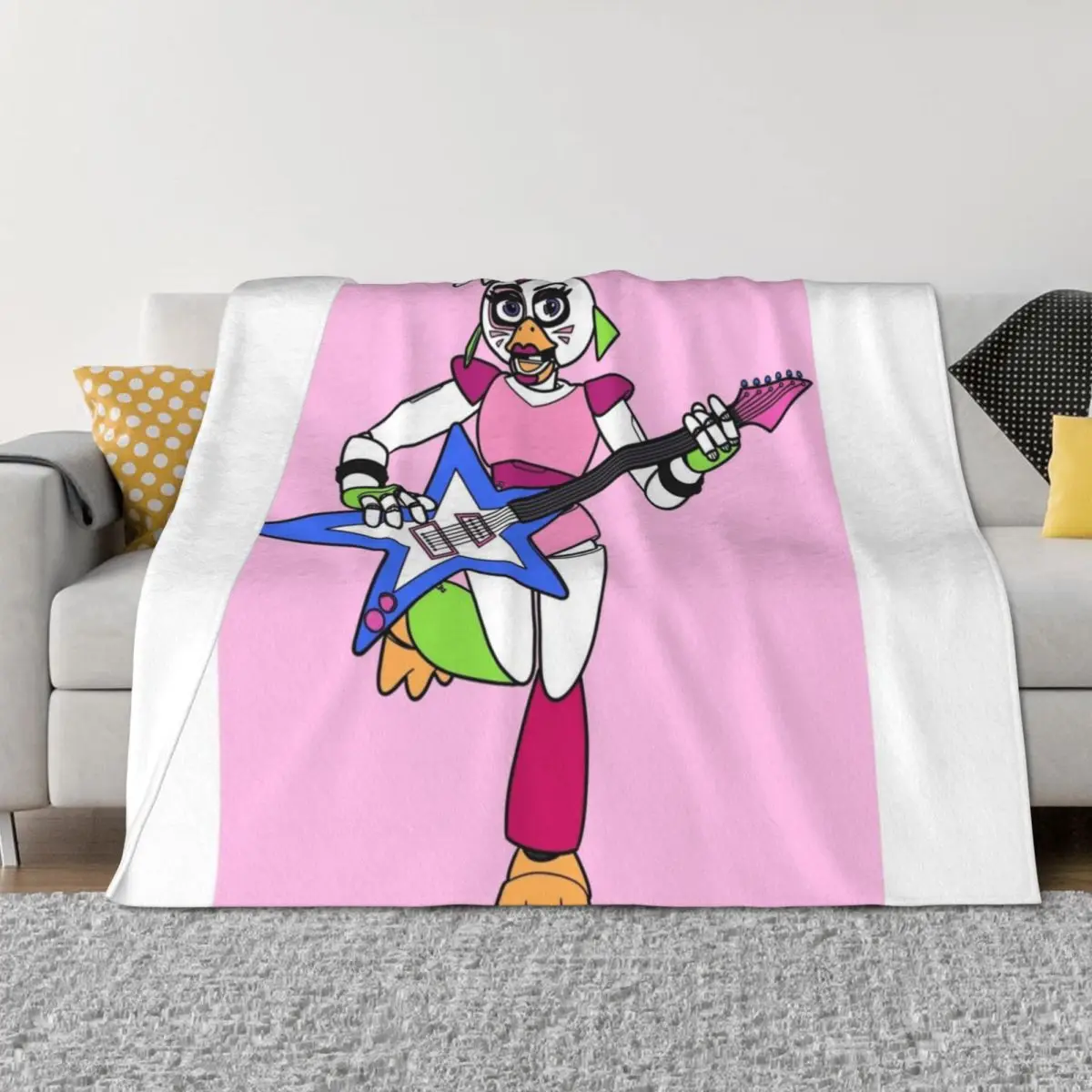 

Glamrock Chica Throw Blanket Large Cute Blankets For Bed Comforter Blankets