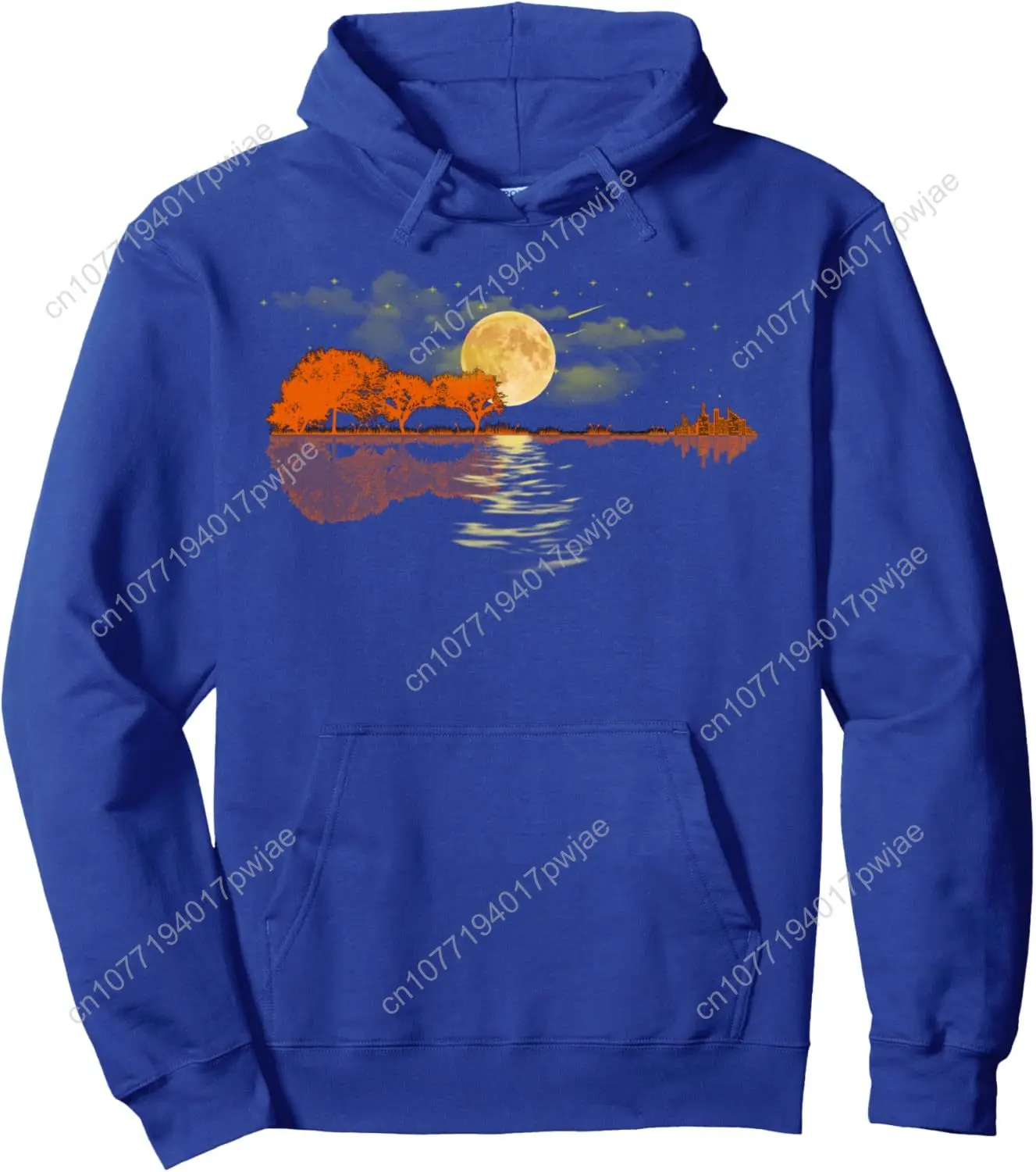 Felpa con cappuccio pullover per chitarra Nature Guitar Lake Shadow Love Pullover con cappuccio