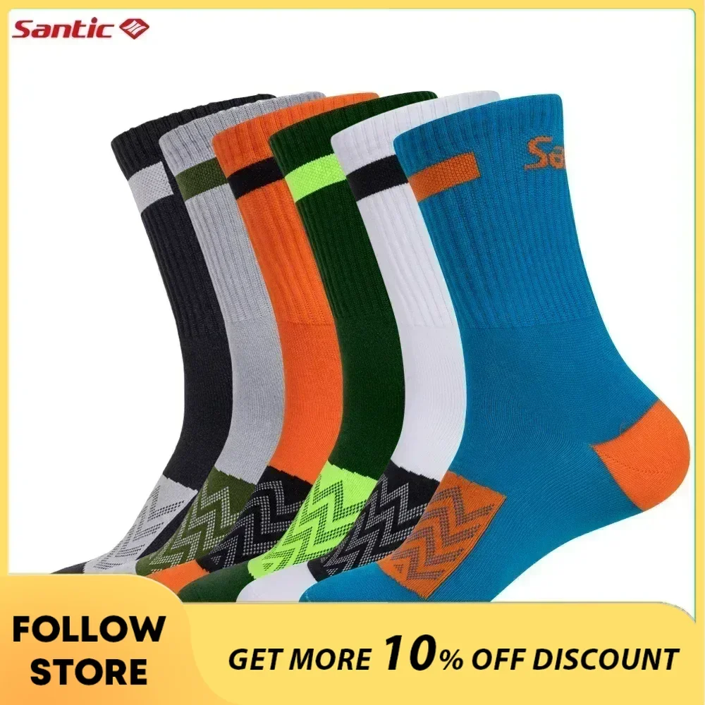 

Santic Cycling Socks Unisex Men Women Outdoor MTB Bike Road Riding Socks Breathable Comfortable Sweat Absorbent Sports Socks