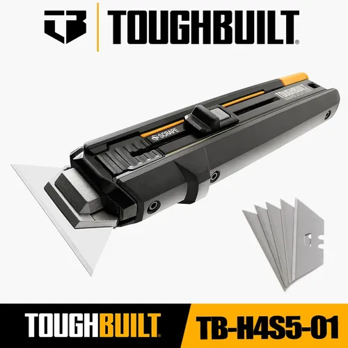 Toughbuilt TB-H4S5-01 Scraper Utility Knife with 5 Blades TOUGHBUILT Folding Utility Knife Set Hand Tools - View 1 Toughbuilt TB-H4S5-01 Scraper Utility Knife with 5 Blades TOUGHBUILT Folding Utility Knife Set Hand Tools - View 1