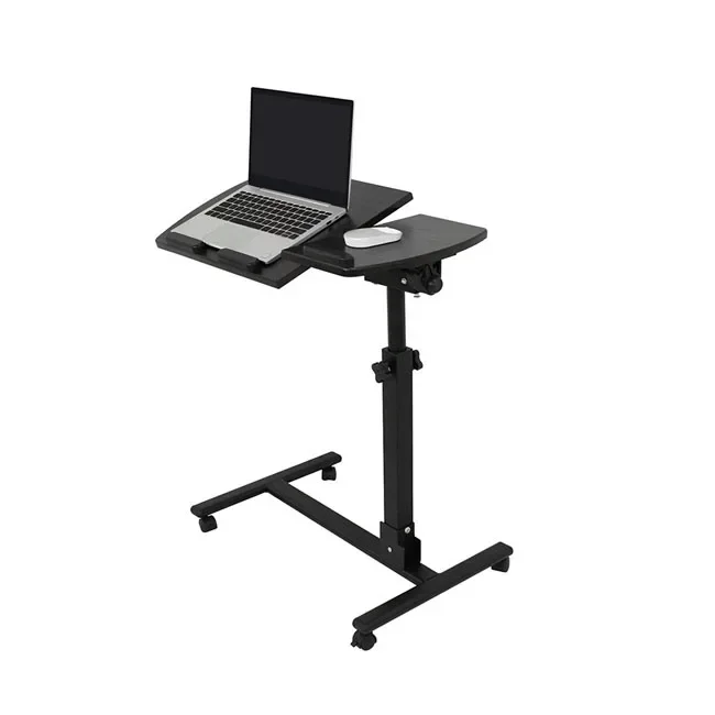 Adjustable Laptop Stand With Wheels Ergonomic Table Mouse Pad Floor Computer Stand Roller