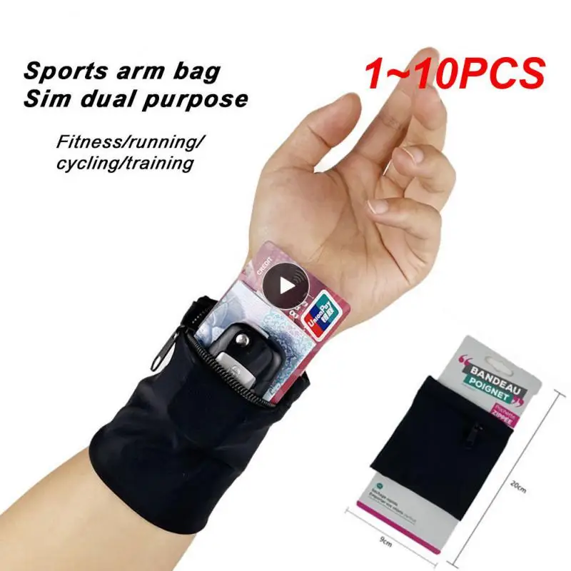 

1~10PCS Zipper Running Bags Lightweight Wrist Wallet Pouch for Phone Key Card Sweatband Gym Fitness Sports Cycling Wristband Arm