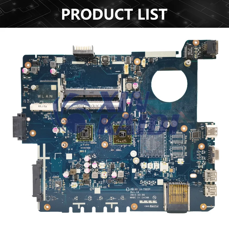 PBL60 placa base LA-7322P para ASUS K53U X53U X53BY K53BY X53BR placa base para ordenador portátil C60 E1-1800 E450 CPU 100% funciona bien