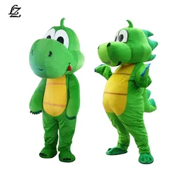 Green Blue Red Dinosaur Mascot Costume Grass Dragon Walking Animation Performance Character Headgear Doll Clothes For Adult