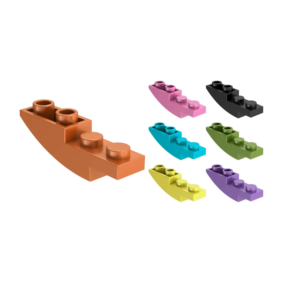 Kleinteilige Bausteine MOC-Steckzubehör 1X4X1 Umgekehrte Bogenoberfläche 731 Kompatibel mit LEGO 13547