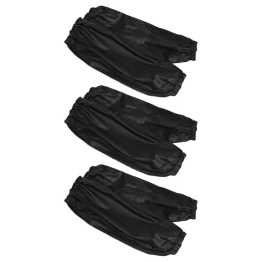

3 Pairs PVC Oversleeves with Elastic Oilproof Arm Sleeves Cover for Cleaning Cooking Dishwashing Household Use Black and Red Fo