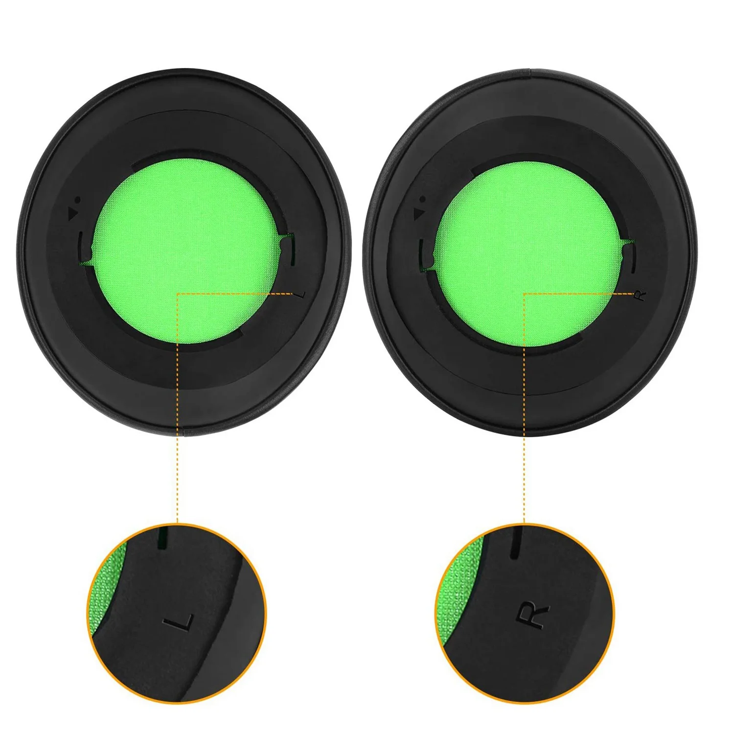 2 Pcs Replacement Memory Foam Ear Pads Cushion Cover for Razer Kraken Pro V2 Oval Ear Headphone