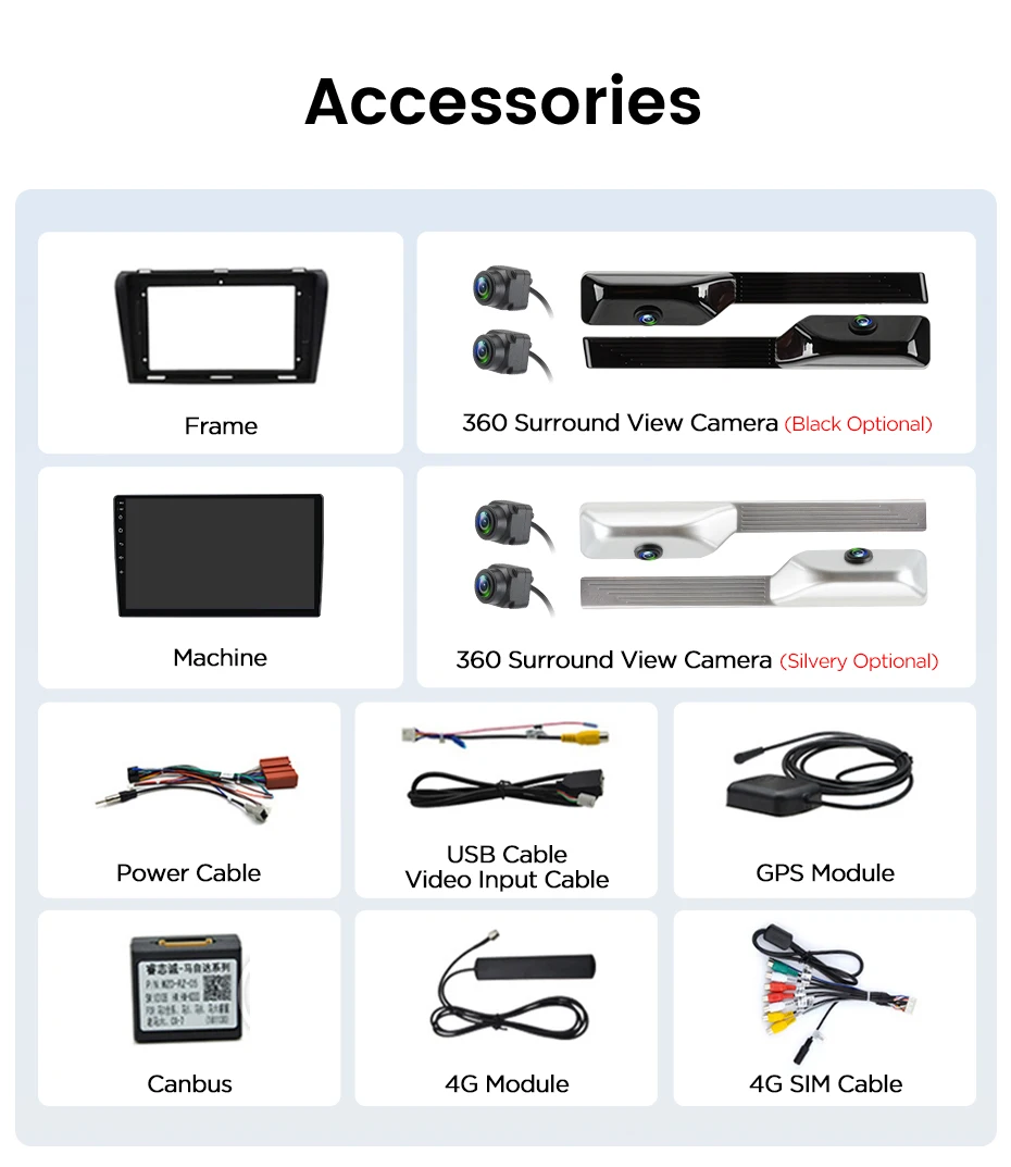 Junsun V9 360 Kamera Kabelloses CarPlay Android Auto Radio für Mazda 3 BK MAXX AXEL 2004-2013 4G Auto-Multimedia GPS 2din Autoradio – Detail 25