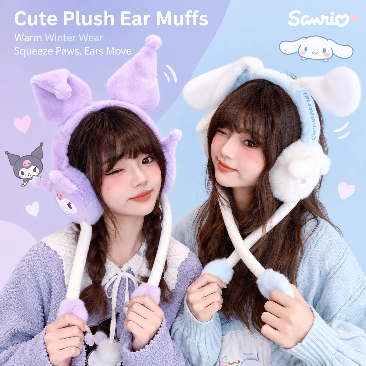 Winter Clothing Earmuffs - Sanrio Cinnamoroll Melody, Penutup Telinga Berbahan