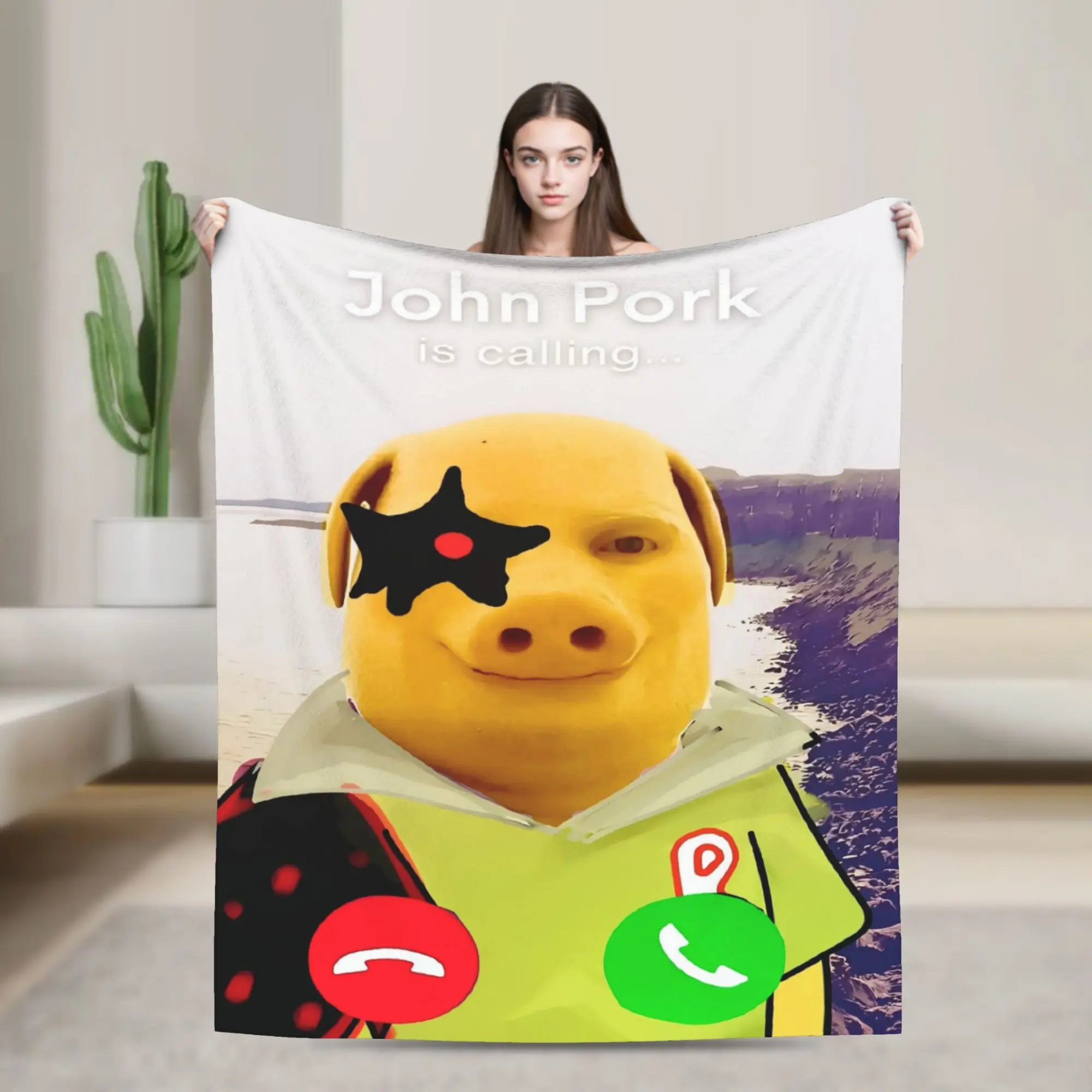 Soft Throw Blanket Travel Office Wounded John Pork Is Calling Blankets Flannel Bedspread For Home Decor Trend Sofa Bed Cover