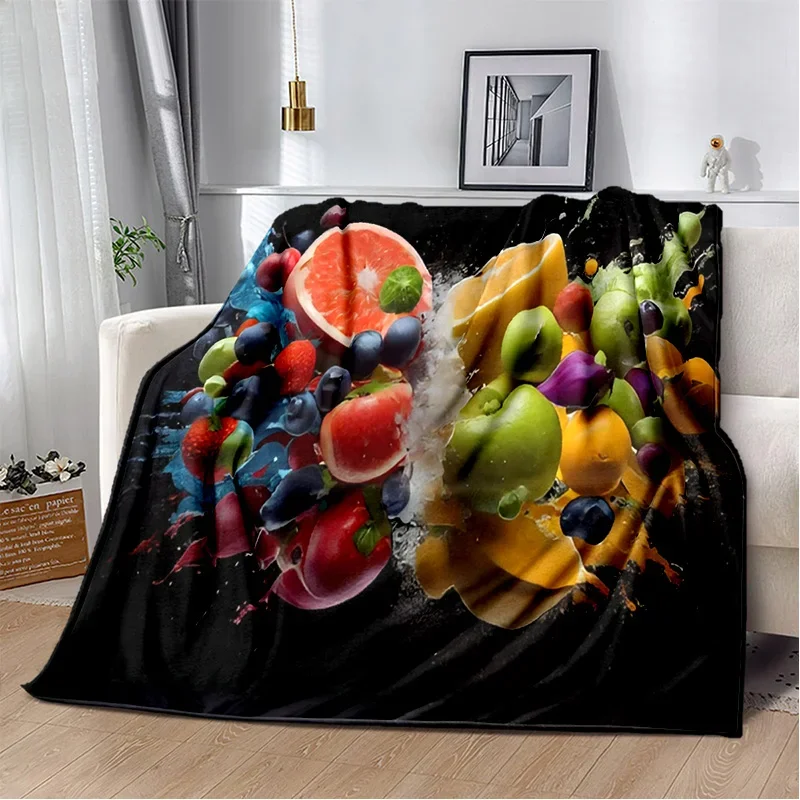 

Cute Fruit Cartoon Blanket,Soft Throw Blanket for Home Bedroom Bed Sofa Picnic Travel Office Rest Cover Blanket Kids