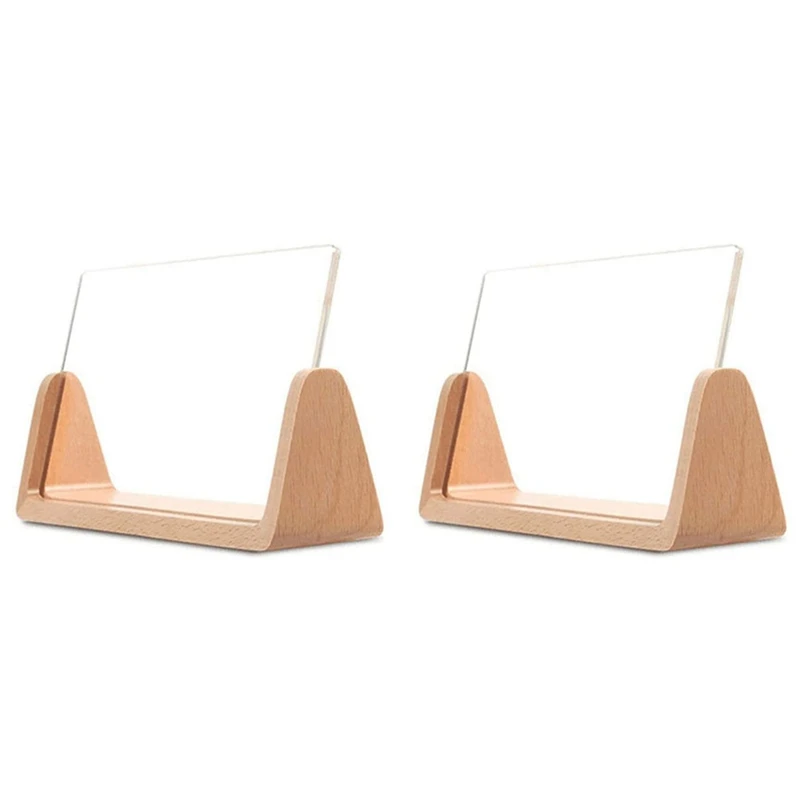

2X U-Shaped Acrylic Photo Frame Creative Solid Wood Home Desk Decoration For Office/Bedroom/Living Room/Cafe-7 Inch Promotion
