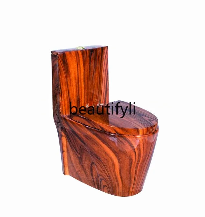 Boutique high-end wood grain, marble pattern toilet, super swirl one-piece toilet, ceramic color