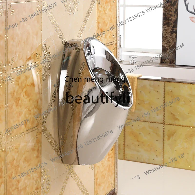 B178 Automatic sensor urinal silver  hanging floor type adult urinal men's color ceramic urinal