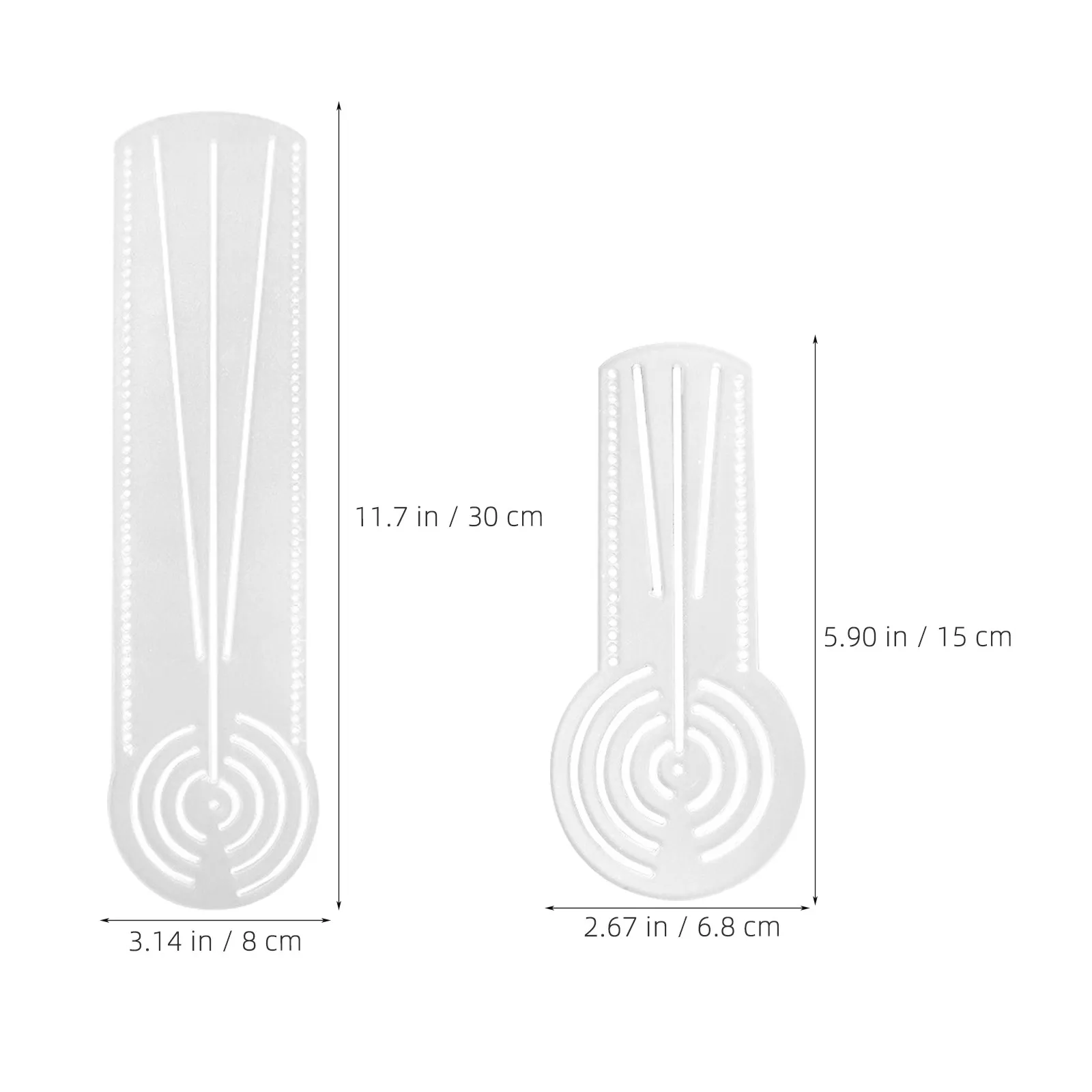 2Pcs Mandala Ruler Clear Acrylic Geometry Drawing Tool for School Art Craft Projects Scrapbook Card Making Design