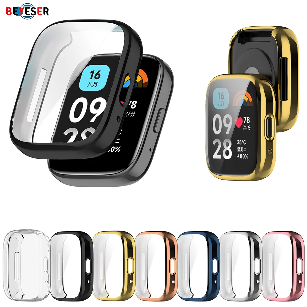 One-piece Watch Case For Redmi Watch3 Lite with Screen Protector All Inclusive Shell SmartWatch Anti-fall Scratch Protect Cover