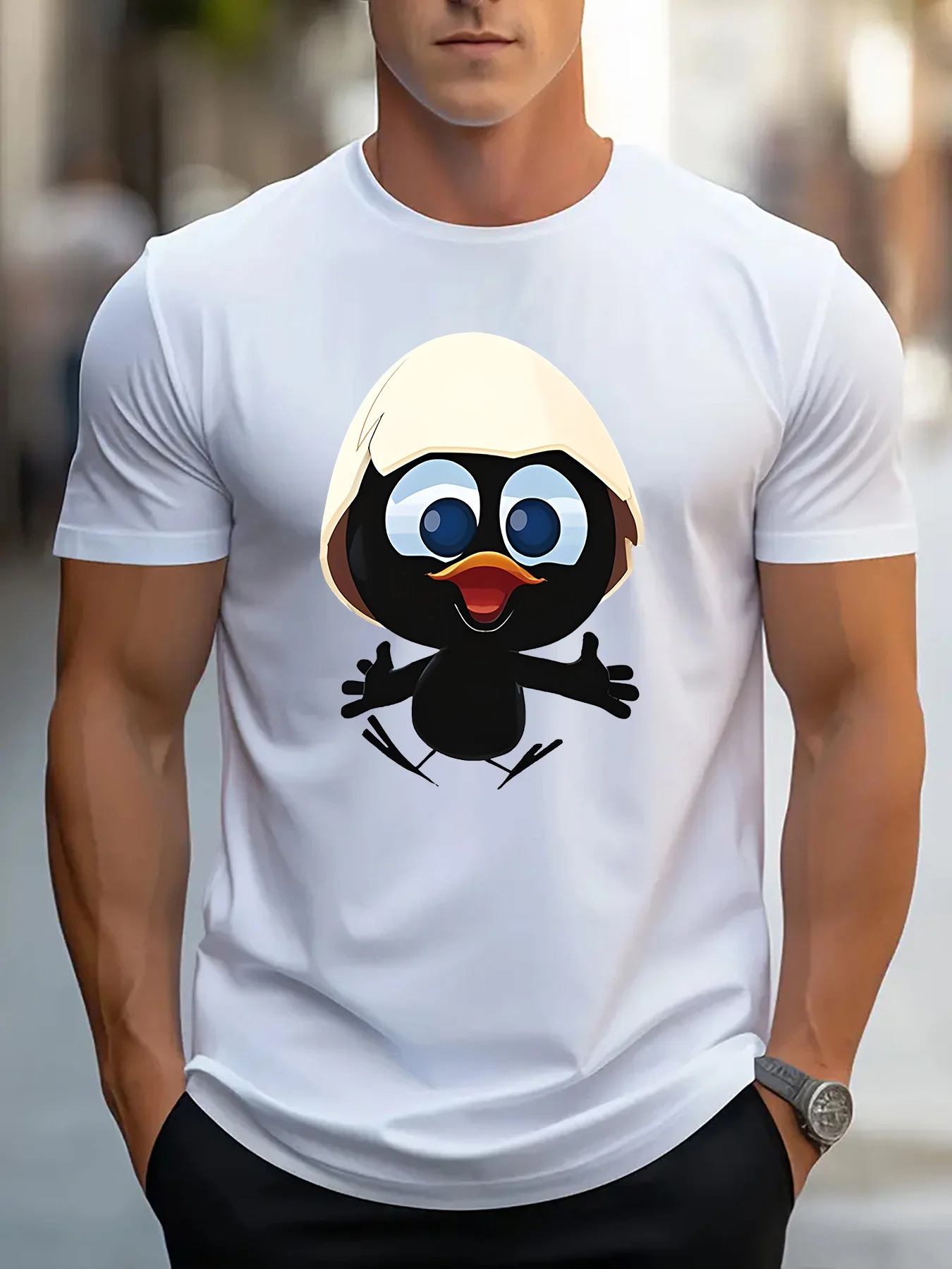 

Милая детская футболка с рисунком пингвина — — удобная повседневная одежда с привлекательным дизайном