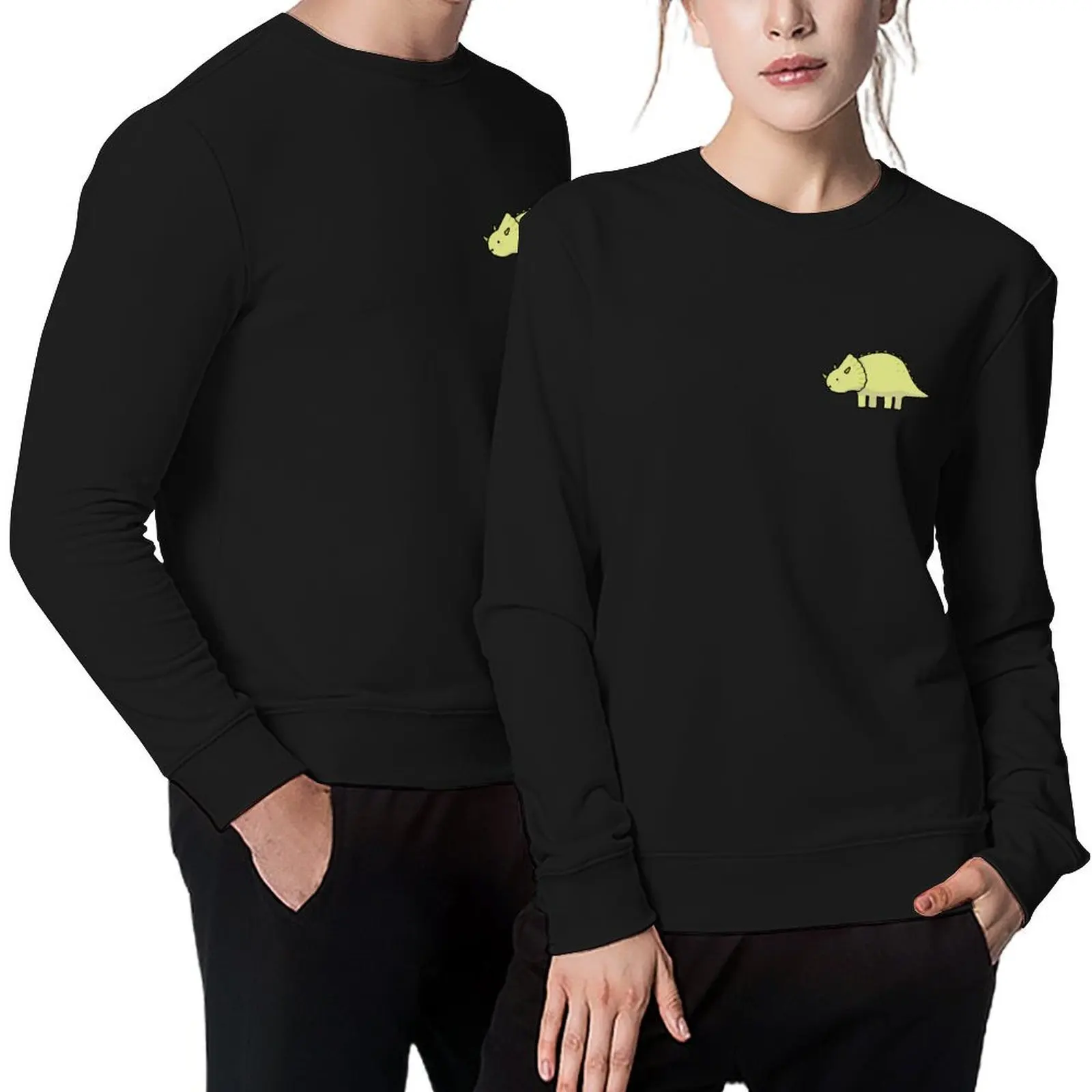 

Little Dino Triceratops Dinosaur Illustration Pullover tracksuit men autumn clothes autumn sports sweatshirt man