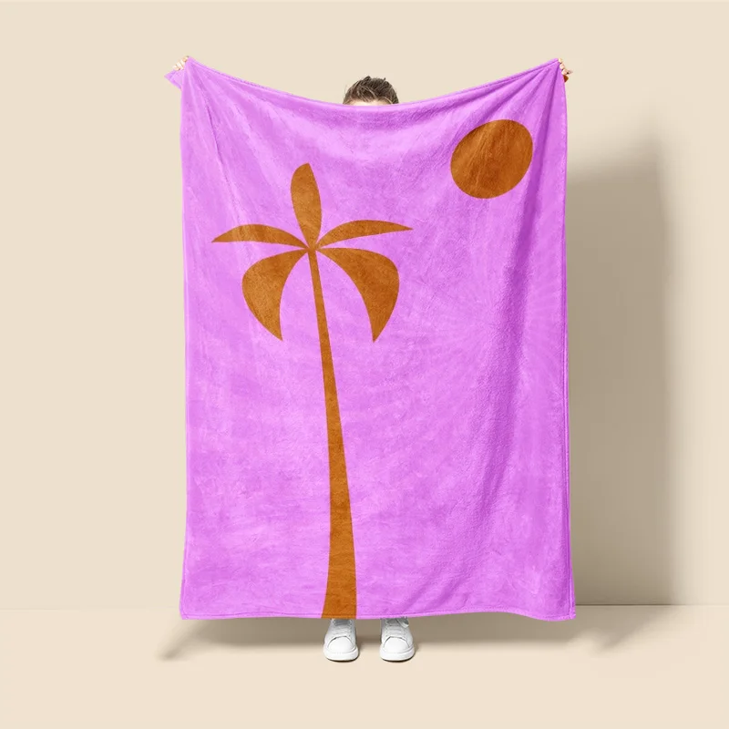 Morandi Color Blanket Abstract Botanical Graffiti Design Scandinavian Minimalist Sofa Blanket Cafe Home Dual Purpose