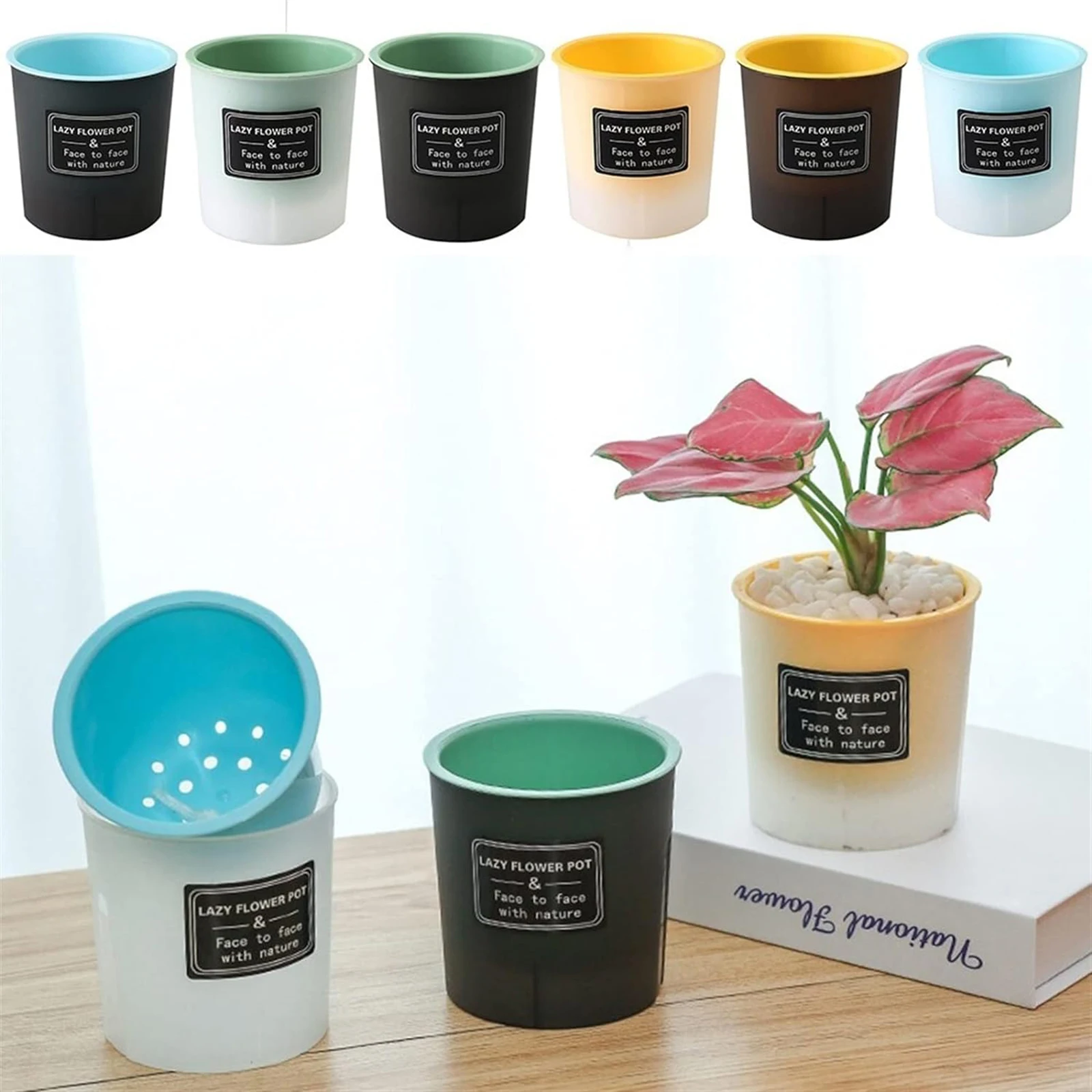 Translucent and Detachable Flower Pot No Deformation Pretty Flower Pot Plant Roots Breathing Draining Better Self-watering