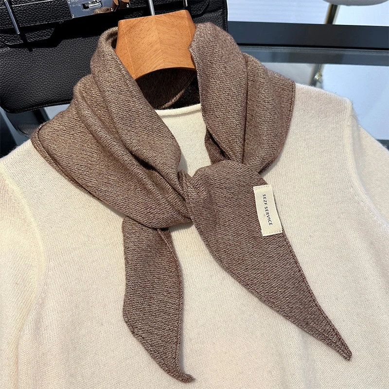 British Korean Triangular Scarf Polyester Women Head Scarf Warm Shawl Wraps Winter Fashion Lady Cashmere Poncho Echarpe Stole