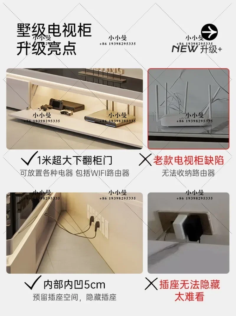 Italian light luxury high sense modern simple ultra-thin cream style living room home TV cabinet