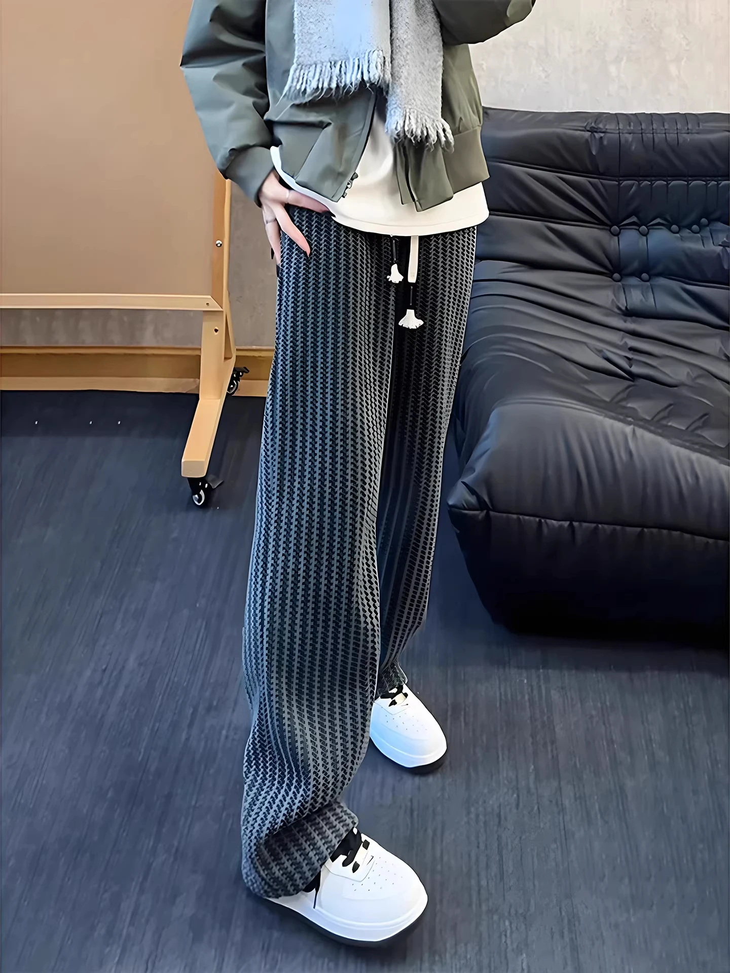 

Трикотажные повседневные спортивные брюки Thiened Fce Fibone с узором, прямого кроя, для мужчин и женщин