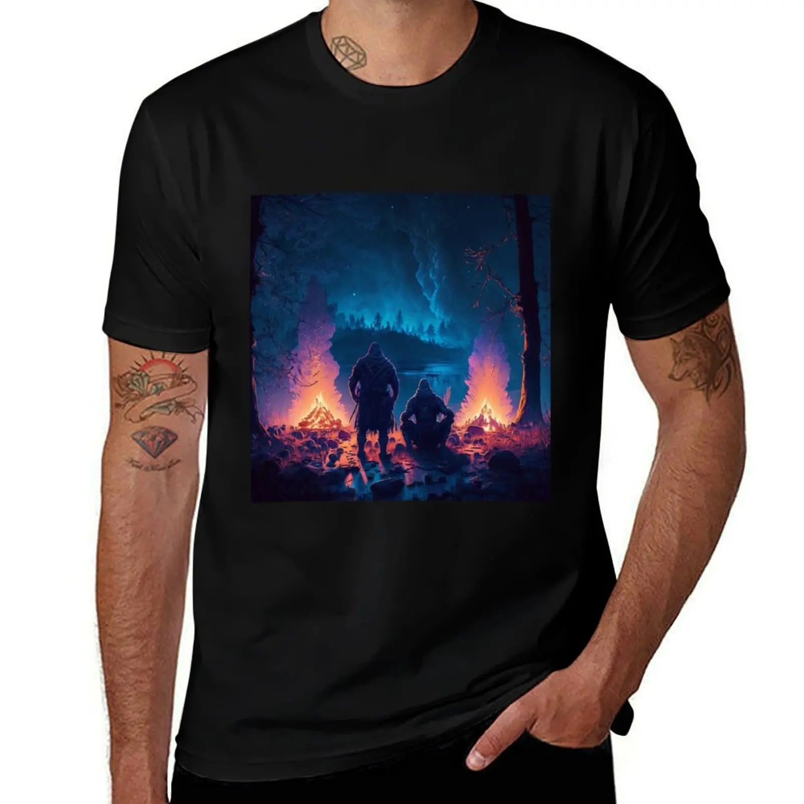 Valheim Vikings Waiting for Morning T-Shirt Sweat Absorbing Sports Tee Shirt T-Shirt