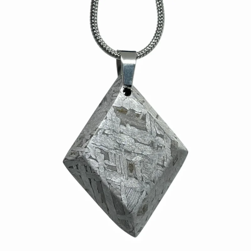 Muonionalusta Meteorite Slice Pendant Authentic Iron Meteor Necklace Natural Space Rock Gemstone Collectible Jewelry -LK652